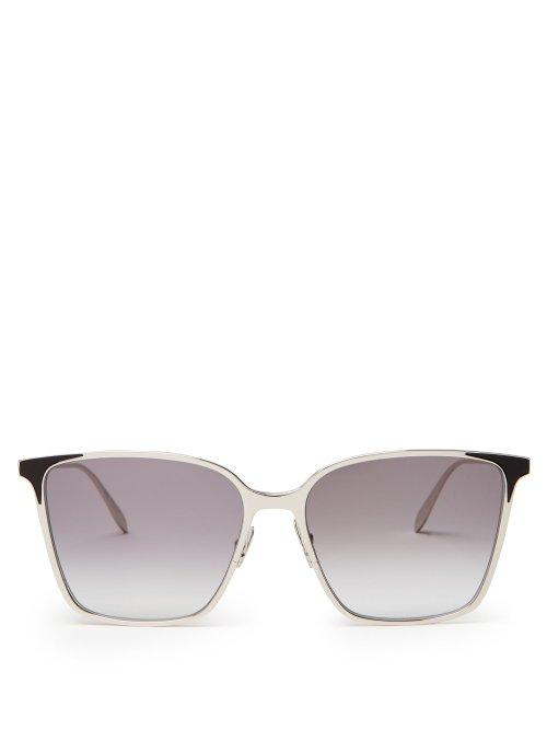 Matchesfashion.com Alexander Mcqueen - Square Frame Sunglasses - Mens - Silver