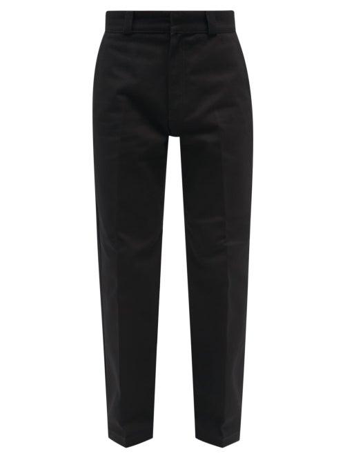 Mens Rtw Loewe - Anagram-patch Cotton-drill Trousers - Mens - Black