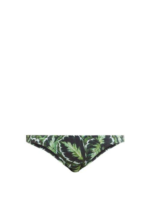 Matchesfashion.com Reina Olga - Selvaggia Jungle Print Bikini Briefs - Womens - Green Multi