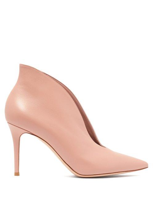Matchesfashion.com Gianvito Rossi - Vania 85 Leather Ankle Boots - Womens - Nude