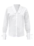 Matchesfashion.com Bourrienne Paris X - Diva Knotted-cuff Cotton-satin Shirt - Womens - White