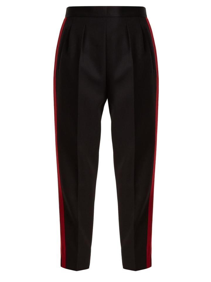 Maison Margiela Contrast-stripe Slim-leg Wool-blend Trousers