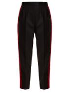 Maison Margiela Contrast-stripe Slim-leg Wool-blend Trousers