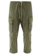 Matchesfashion.com Greg Lauren - Baker Slubbed Cotton-twill Cargo Trousers - Mens - Green