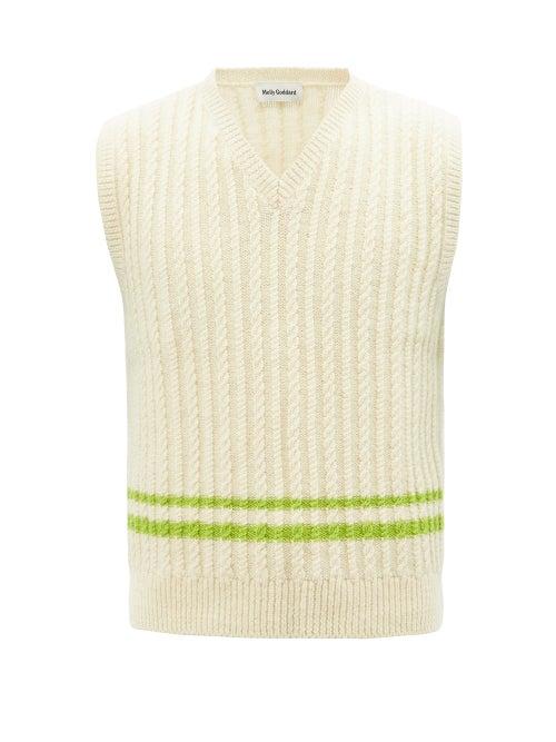 Molly Goddard - Ralph Cable-knit Wool Sleeveless Sweater - Mens - Cream