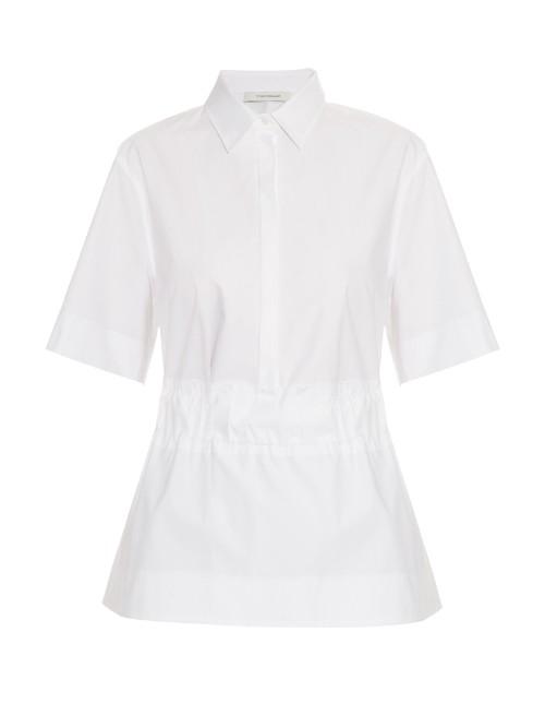 Cédric Charlier Belt-waist Cotton-poplin Shirt