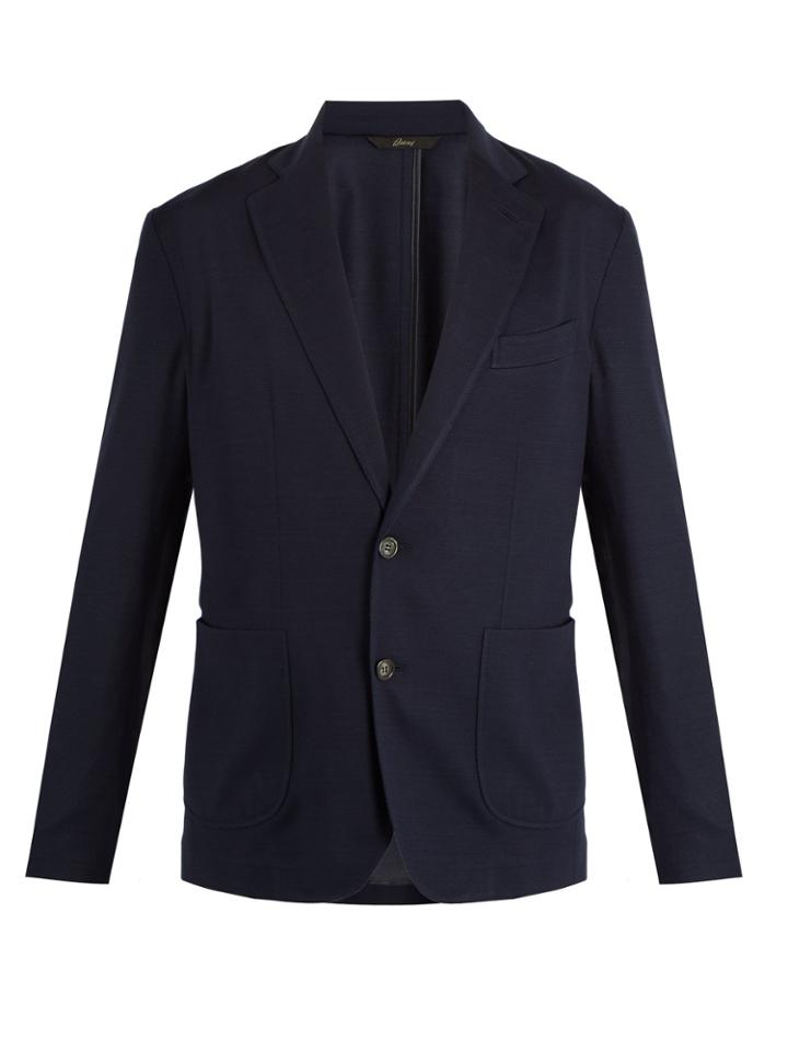 Brioni Notch-lapel Silk-blend Piqu Blazer