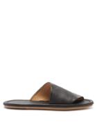 Matchesfashion.com Marsll - Cornice Grained-leather Slides - Mens - Black