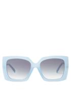 Matchesfashion.com Le Specs - Discomania Oversized Square Acetate Sunglasses - Womens - Blue