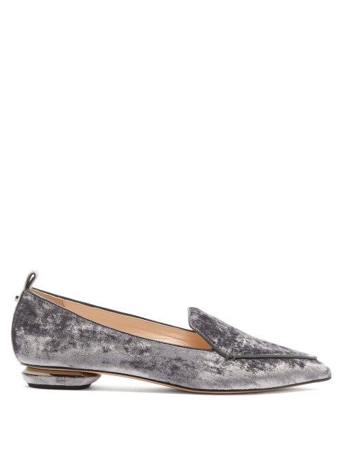 Matchesfashion.com Nicholas Kirkwood - Beya Crushed Velvet Loafers - Womens - Light Purple