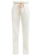 Matchesfashion.com Ann Demeulemeester - Raw Seam Tailored Cotton Trousers - Womens - White
