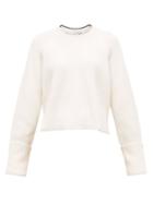 Matchesfashion.com Proenza Schouler White Label - Cropped Ribbed Cotton-blend Sweater - Womens - Cream