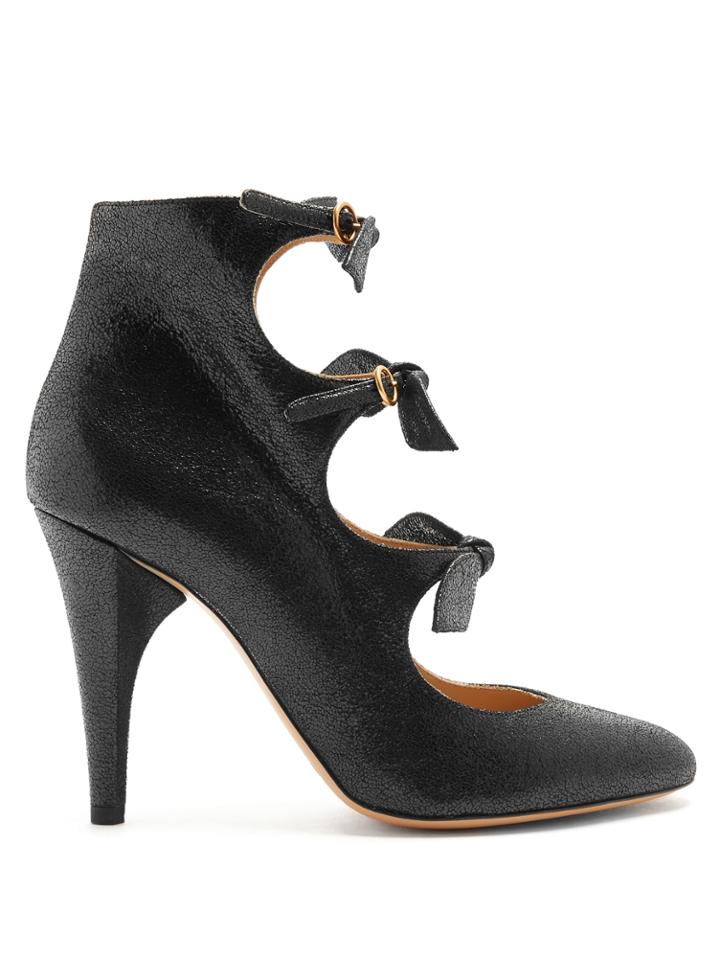 Chloé Mike Bow-embellished Leather Pumps