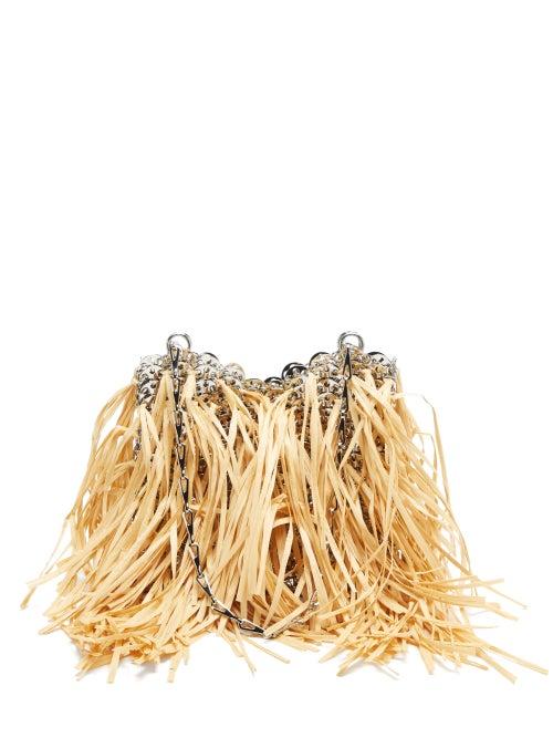 Matchesfashion.com Paco Rabanne - 1969 Small Raffia-fringe Chain Shoulder Bag - Womens - Silver Multi