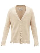 Maison Margiela - Distressed-knit Cardigan - Mens - Beige