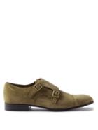 Gianvito Rossi - Monk-strap Suede Shoes - Mens - Khaki