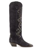 Matchesfashion.com Isabel Marant - Studded Suede Knee-high Boots - Womens - Black