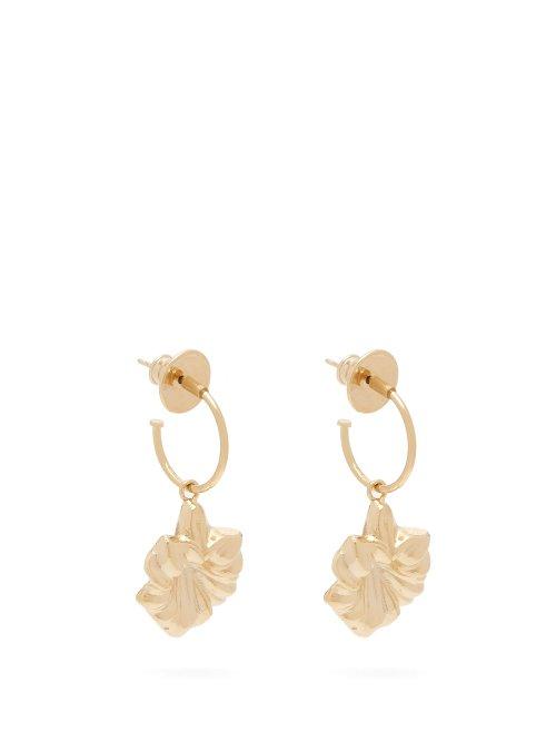 Matchesfashion.com Vanda Jacintho - Floral Charm Hoop Drop Earrings - Womens - Gold