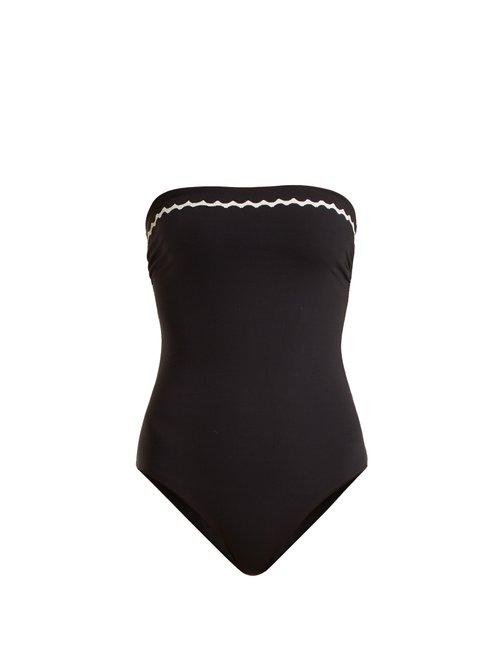 Matchesfashion.com Marysia - Sardinia Bandeau Swimsuit - Womens - Black White