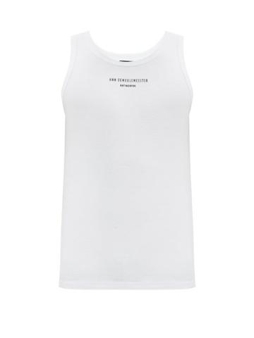 Matchesfashion.com Ann Demeulemeester - Logo-print Cotton Tank Top - Mens - White