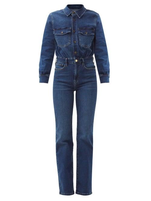 Matchesfashion.com Frame - Le Jane Denim Straight-leg Jumpsuit - Womens - Denim