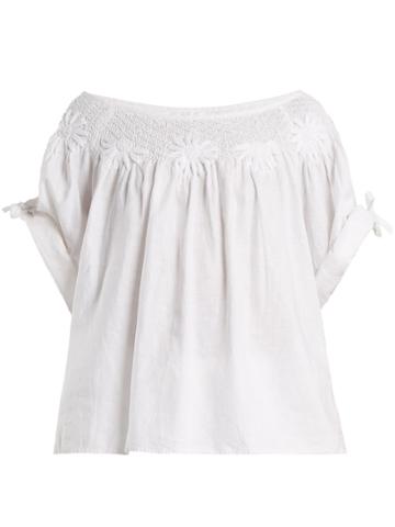 Innika Choo Smocked Linen Top