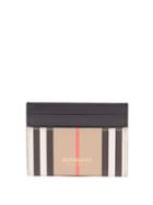 Burberry - Sandon Icon-stripe Canvas And Leather Cardholder - Womens - Beige Multi