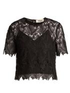 Diane Von Furstenberg Leaf And Floral Macram-lace Top