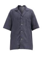 Matchesfashion.com Emma Willis - Oversized Linen-poplin Shirt - Mens - Dark Grey