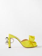 Gucci - Shawana 95 Bow-tie Satin And Leather Sandals - Womens - Yellow