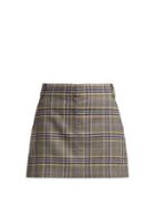 Matchesfashion.com Tibi - Lucas Check Mini Skirt - Womens - Grey Multi