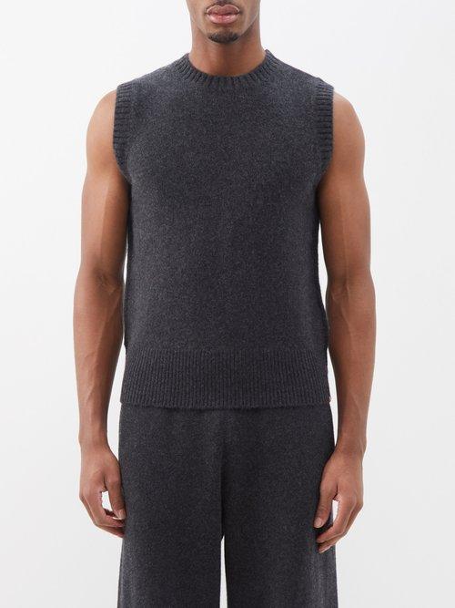 Extreme Cashmere - No.252 Layer Cashmere Sweater Vest - Mens - Dark Grey