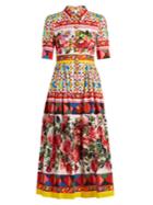 Dolce & Gabbana Carretto-print Cotton-poplin Midi Dress