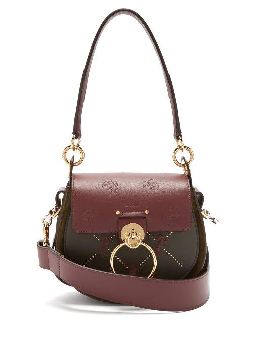 Matchesfashion.com Chlo - Tess Small Embroidered Leather Cross Body Bag - Womens - Dark Green Multi