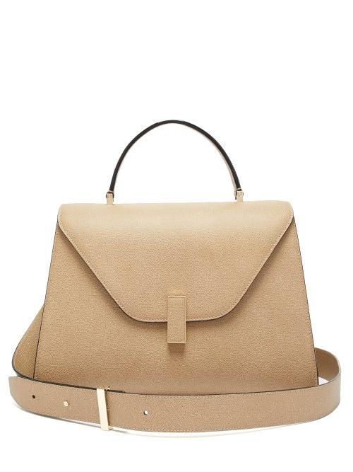 Matchesfashion.com Valextra - Iside Large Leather Top Handle Bag - Womens - Beige