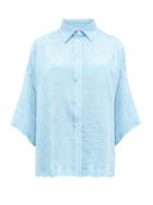 Matchesfashion.com Balenciaga - Logo Jacquard Polka Dot Print Silk Blouse - Womens - Light Blue