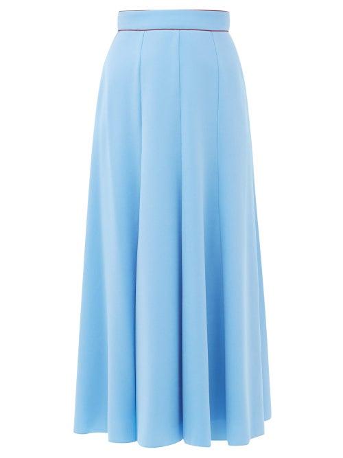 Matchesfashion.com Roksanda - Nusa Crepe Midi Skirt - Womens - Blue
