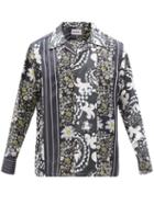 Noma T.d - Conversation Montage-print Silk-twill Shirt - Mens - Black