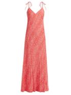 Matchesfashion.com Athena Procopiou - Mandrem Love Print Silk Crepe Dress - Womens - Red White