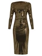 Vivienne Westwood Anglomania Thigh Draped Laminated-print Jersey Dress