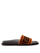 Fendi Logo-print Velvet Slides