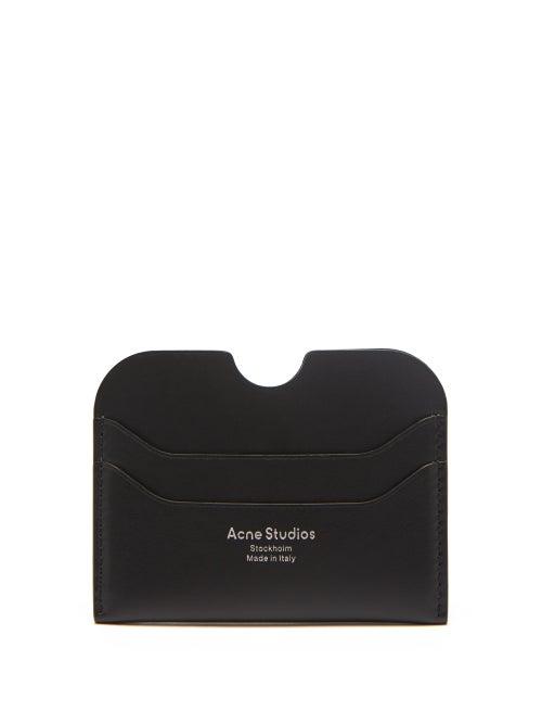 Acne Studios - Foiled-logo Leather Cardholder - Mens - Black