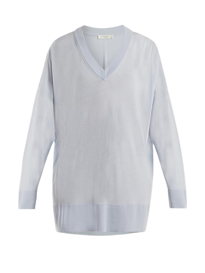 The Row Sabrinah Oversized V-neck Wool Sweater