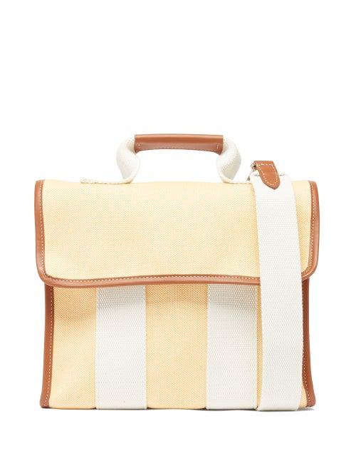 Matchesfashion.com Rue De Verneuil - Laidback Oxford-canvas Cross-body Bag - Womens - Yellow Multi