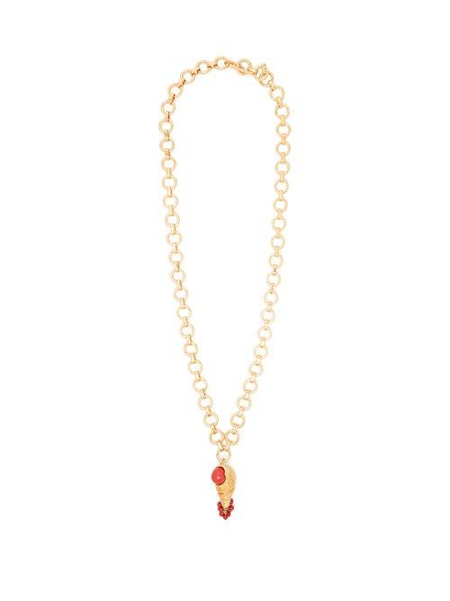 Matchesfashion.com Aurlie Bidermann - Roudoudou 18kt Gold Plated & Coral Necklace - Womens - Gold