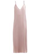 Matchesfashion.com Raey - V Neck Silk Slip Dress - Womens - Dusty Pink