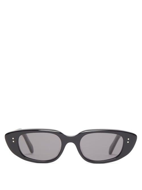 Matchesfashion.com Celine Eyewear - Oval Acetate Sunglasses - Womens - Black