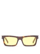 Saint Laurent - Rectangular Tortoiseshell-acetate Sunglasses - Womens - Brown Multi