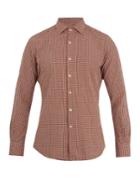 Glanshirt Spread-collar Micro-checked Cotton Shirt