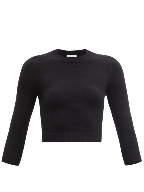 Matchesfashion.com Joostricot - Cropped Cotton-blend Sweater - Womens - Black